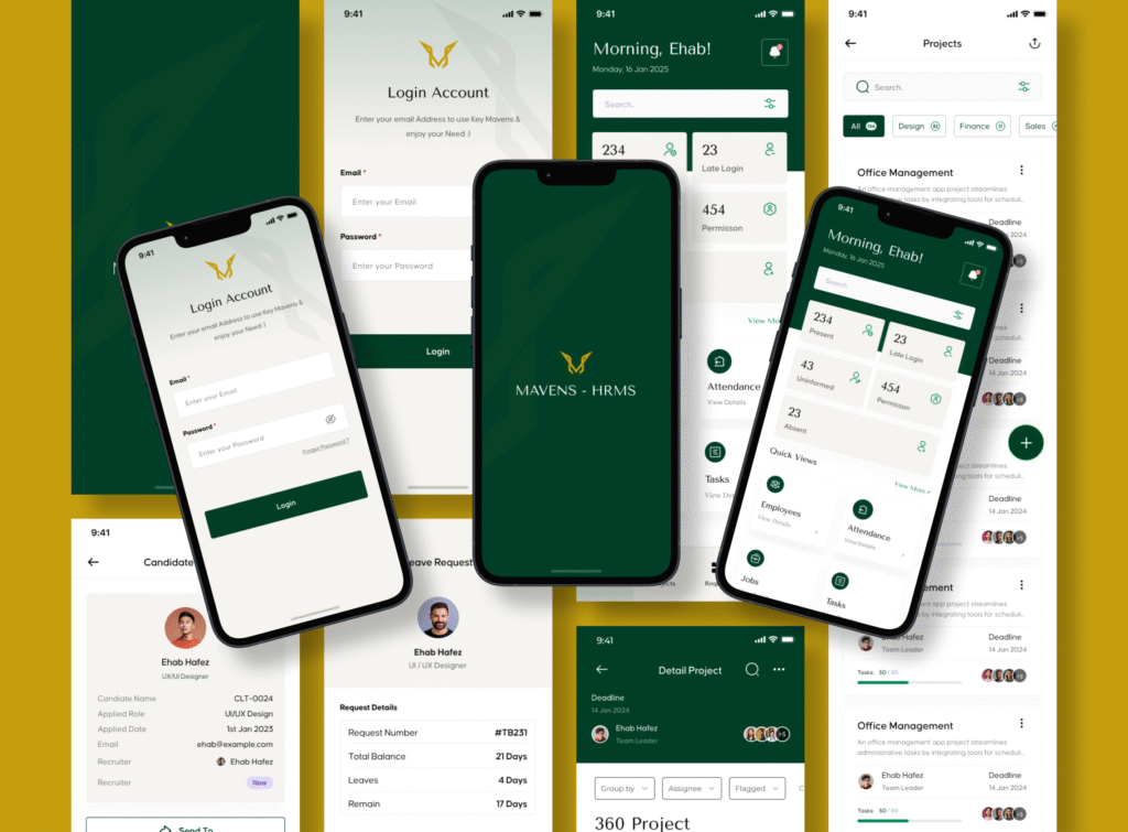 HRMS Application UI/UX Design Journey